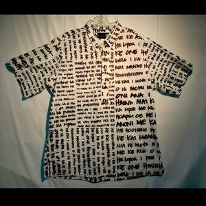 Sig Zane Hilo Hawaii 1/4 Button Hawaiian Aloha Shirt Mens Large Made In Hawaii